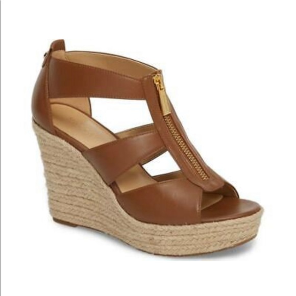 MICHAEL KORS DAMITA Wedge Sandal Brown Size:10 - Picture 5 of 8